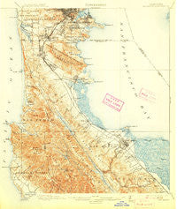 San Mateo California Historical topographic map, 1:62500 scale, 15 X 15 Minute, Year 1899