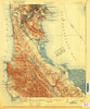 San Mateo California Historical topographic map, 1:62500 scale, 15 X 15 Minute, Year 1915