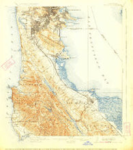 San Mateo California Historical topographic map, 1:62500 scale, 15 X 15 Minute, Year 1915