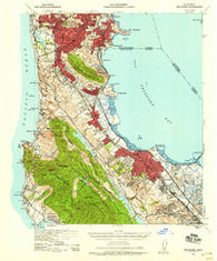 San Mateo California Historical topographic map, 1:62500 scale, 15 X 15 Minute, Year 1939