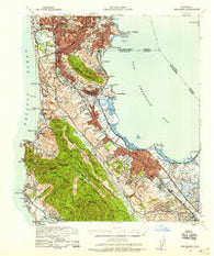 San Mateo California Historical topographic map, 1:62500 scale, 15 X 15 Minute, Year 1939