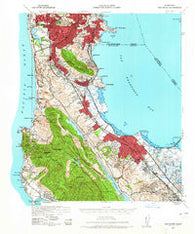 San Mateo California Historical topographic map, 1:62500 scale, 15 X 15 Minute, Year 1939