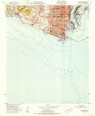 San Pedro California Historical topographic map, 1:24000 scale, 7.5 X 7.5 Minute, Year 1951