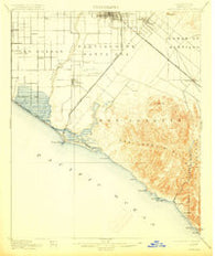 Santa Ana California Historical topographic map, 1:62500 scale, 15 X 15 Minute, Year 1901