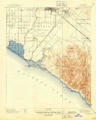 Santa Ana California Historical topographic map, 1:62500 scale, 15 X 15 Minute, Year 1901