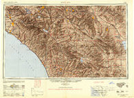 Santa Ana California Historical topographic map, 1:250000 scale, 1 X 2 Degree, Year 1949
