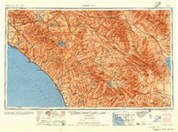 Santa Ana California Historical topographic map, 1:250000 scale, 1 X 2 Degree, Year 1956