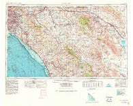 Santa Ana California Historical topographic map, 1:250000 scale, 1 X 2 Degree, Year 1959
