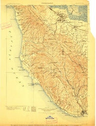 Santa Cruz California Historical topographic map, 1:125000 scale, 30 X 30 Minute, Year 1902