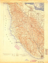Santa Cruz California Historical topographic map, 1:125000 scale, 30 X 30 Minute, Year 1902