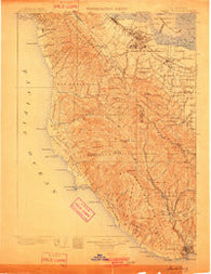 Santa Cruz California Historical topographic map, 1:125000 scale, 30 X 30 Minute, Year 1902
