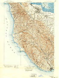 Santa Cruz California Historical topographic map, 1:125000 scale, 30 X 30 Minute, Year 1902