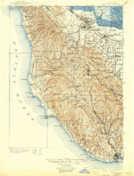 Santa Cruz California Historical topographic map, 1:125000 scale, 30 X 30 Minute, Year 1902