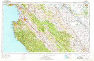 Santa Cruz California Historical topographic map, 1:250000 scale, 1 X 2 Degree, Year 1965