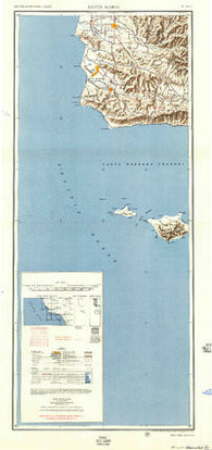 Santa Maria California Historical topographic map, 1:250000 scale, 2 X 1 Degree, Year 1957