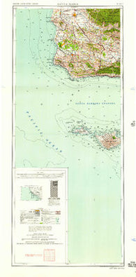 Santa Maria California Historical topographic map, 1:250000 scale, 2 X 1 Degree, Year 1958