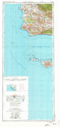Santa Maria California Historical topographic map, 1:250000 scale, 2 X 1 Degree, Year 1956