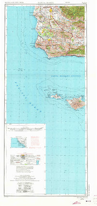 Santa Maria California Historical topographic map, 1:250000 scale, 2 X 1 Degree, Year 1956