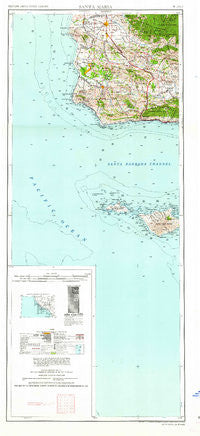 Santa Maria California Historical topographic map, 1:250000 scale, 2 X 1 Degree, Year 1962