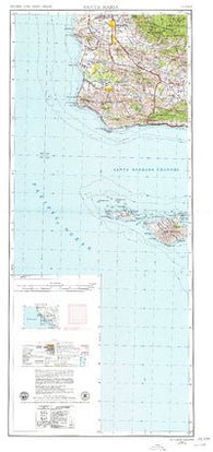 Santa Maria California Historical topographic map, 1:250000 scale, 2 X 1 Degree, Year 1956