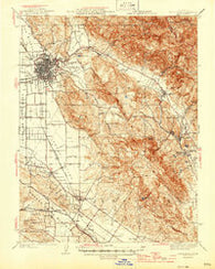 Santa Rosa California Historical topographic map, 1:62500 scale, 15 X 15 Minute, Year 1944