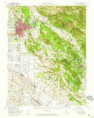 Santa Rosa California Historical topographic map, 1:62500 scale, 15 X 15 Minute, Year 1954