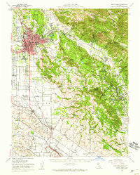 Santa Rosa California Historical topographic map, 1:62500 scale, 15 X 15 Minute, Year 1954