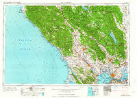 Santa Rosa California Historical topographic map, 1:250000 scale, 1 X 2 Degree, Year 1964