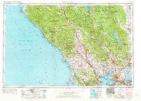 Santa Rosa California Historical topographic map, 1:250000 scale, 1 X 2 Degree, Year 1958