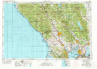 Santa Rosa California Historical topographic map, 1:250000 scale, 1 X 2 Degree, Year 1958
