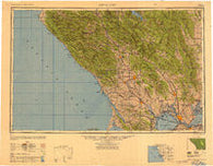 Santa Rosa California Historical topographic map, 1:250000 scale, 1 X 2 Degree, Year 1949