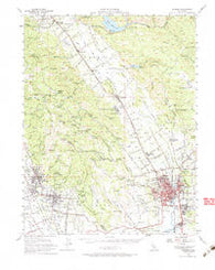 Sonoma California Historical topographic map, 1:62500 scale, 15 X 15 Minute, Year 1951
