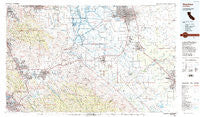 Stockton California Historical topographic map, 1:100000 scale, 30 X 60 Minute, Year 1989