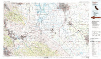 Stockton California Historical topographic map, 1:100000 scale, 30 X 60 Minute, Year 1989