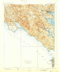 Tamalpais California Historical topographic map, 1:62500 scale, 15 X 15 Minute, Year 1897