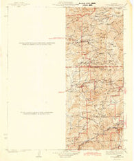 Tobias Peak California Historical topographic map, 1:125000 scale, 30 X 30 Minute, Year 1943