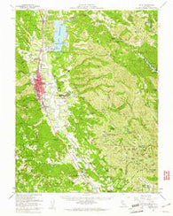 Ukiah California Historical topographic map, 1:62500 scale, 15 X 15 Minute, Year 1958