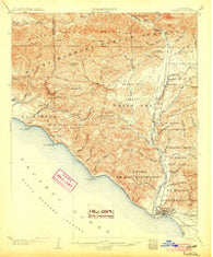 Ventura California Historical topographic map, 1:62500 scale, 15 X 15 Minute, Year 1904