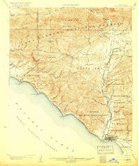 Ventura California Historical topographic map, 1:62500 scale, 15 X 15 Minute, Year 1904