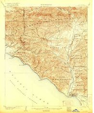 Ventura California Historical topographic map, 1:62500 scale, 15 X 15 Minute, Year 1904