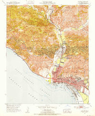 Ventura California Historical topographic map, 1:24000 scale, 7.5 X 7.5 Minute, Year 1951