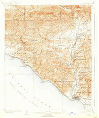 Ventura California Historical topographic map, 1:62500 scale, 15 X 15 Minute, Year 1904