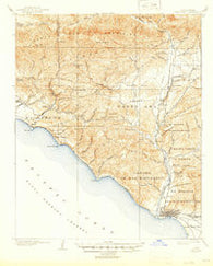Ventura California Historical topographic map, 1:62500 scale, 15 X 15 Minute, Year 1904