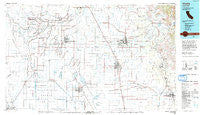 Visalia California Historical topographic map, 1:100000 scale, 30 X 60 Minute, Year 1993