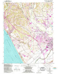 Watsonville West California Historical topographic map, 1:24000 scale, 7.5 X 7.5 Minute, Year 1954