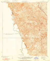 Whitaker Peak California Historical topographic map, 1:24000 scale, 7.5 X 7.5 Minute, Year 1935