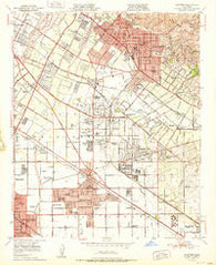 Whittier California Historical topographic map, 1:24000 scale, 7.5 X 7.5 Minute, Year 1951