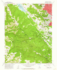 Woodside California Historical topographic map, 1:24000 scale, 7.5 X 7.5 Minute, Year 1961