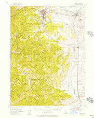 Yreka California Historical topographic map, 1:62500 scale, 15 X 15 Minute, Year 1954
