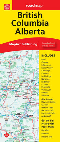 Buy map British Columbia and Alberta, Road Map